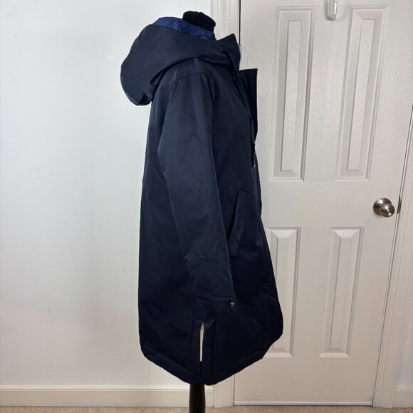 Bernardo Hooded Raincoat with Removable Hooded Bib Navy Blue Size XS New - Picture 5 of 15